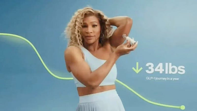 Serena Williams in uno spot durante il Super Bowl si inietta un farmaco per dimagrire: ed è polemica