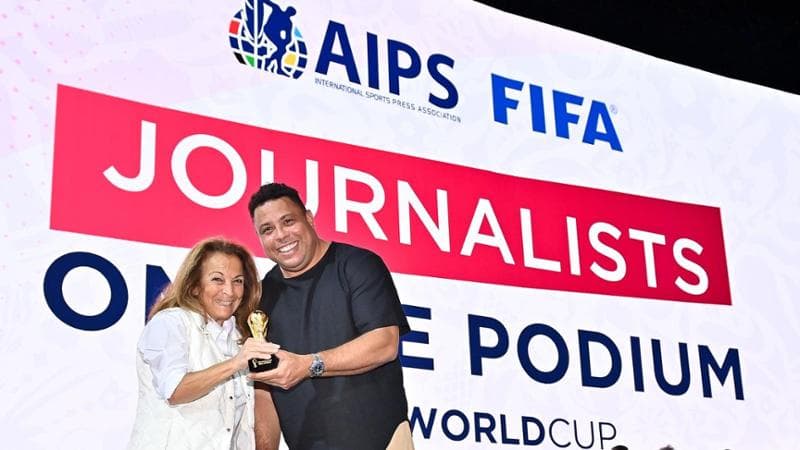 Donatella Scarnati con Ronaldo ai mondiali di calcio in Qatar nel 2022