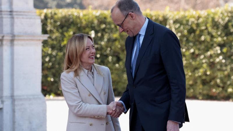 Giorgia Meloni e Friedrich Merz&nbsp;
