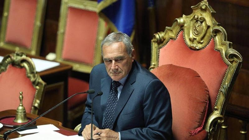 Piero Grasso ai tempi della presidenza del Senato