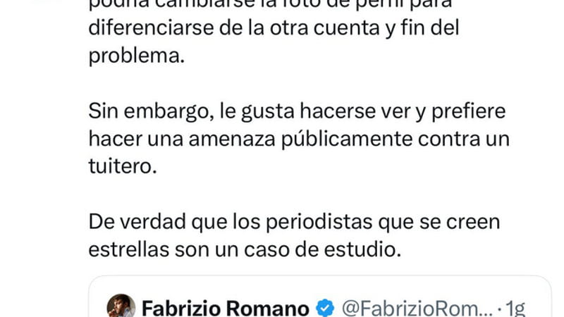Uno dei profili che offende Fabrizio Romano