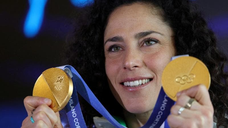 Cortina d'Ampezzo, 16 febbraio: Federica Brignone con le due medaglie d'oro