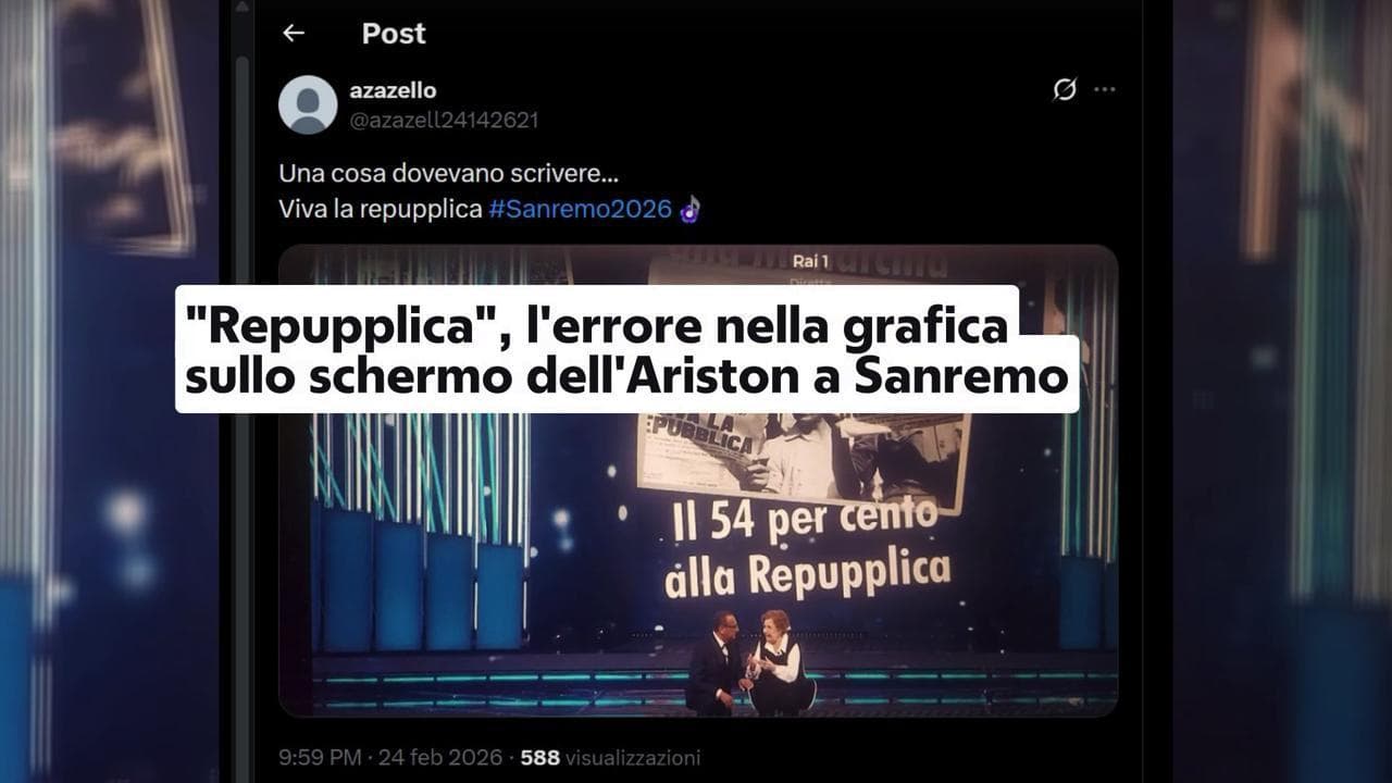 "W la Repupplica", l'ironia social per la gaffe Rai a Sanremo: l'errore nelle grafiche dell'Ariston