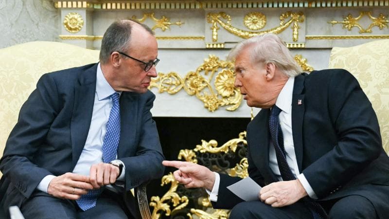 Il cancelliere tedesco Friederich Merz con Donald Trump
