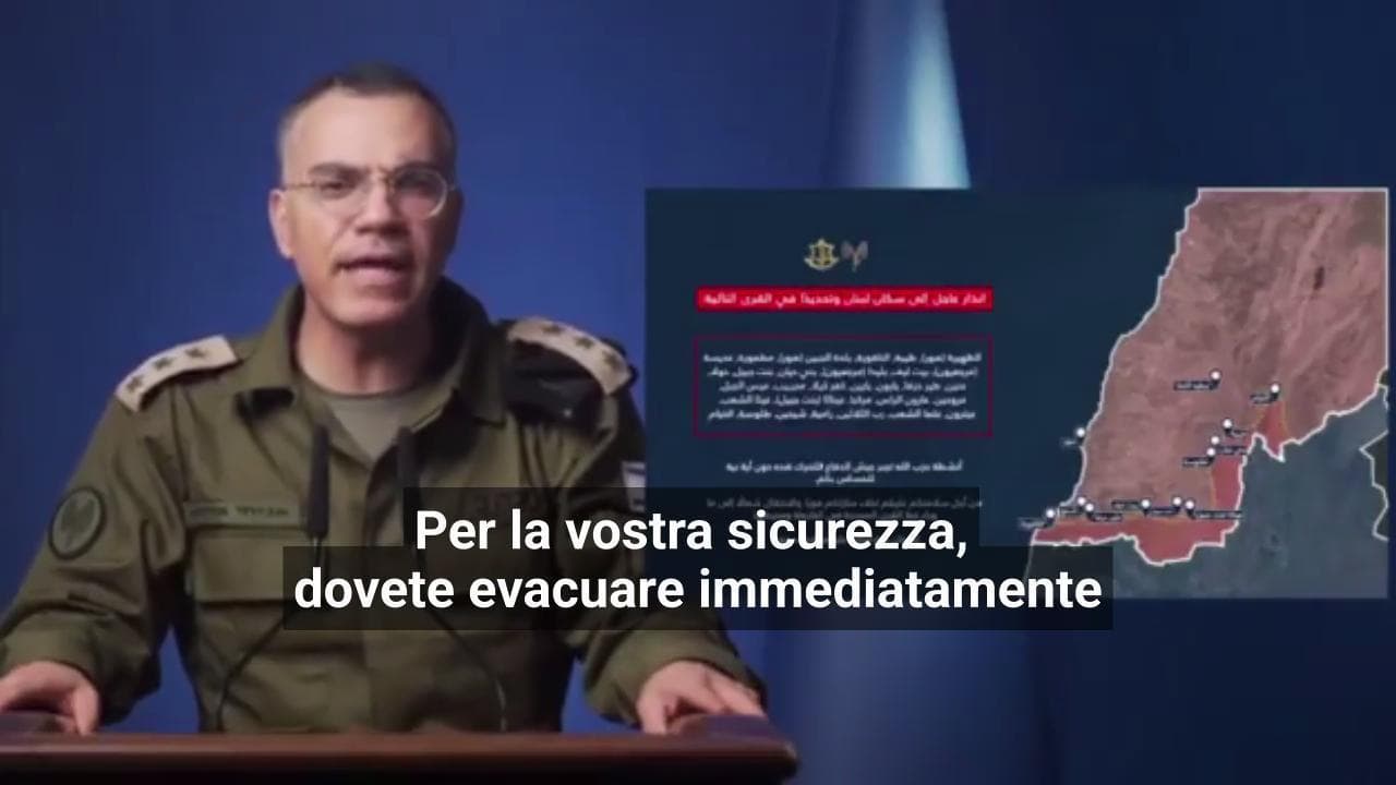 Esercito Israeliano è entrato in Libano: il video dell'Idf con l'ordine di evacuazione dei villaggi
