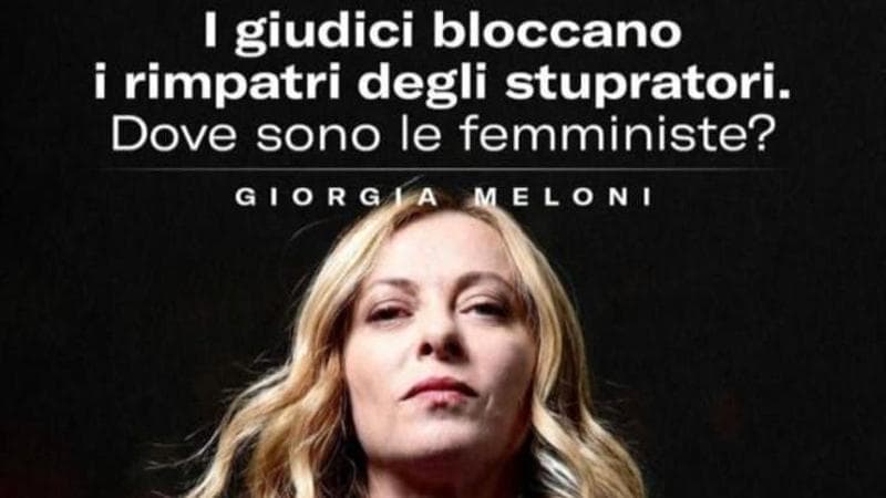 Post per il sì con Meloni contro i giudici “pro-stupratori”. FdI pubblica poi cancella