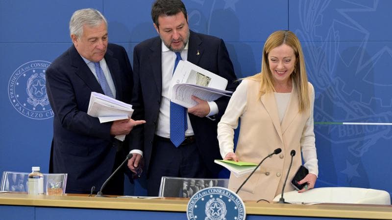 Giorgia Meloni, Antonio Tajani e Matteo Salvini