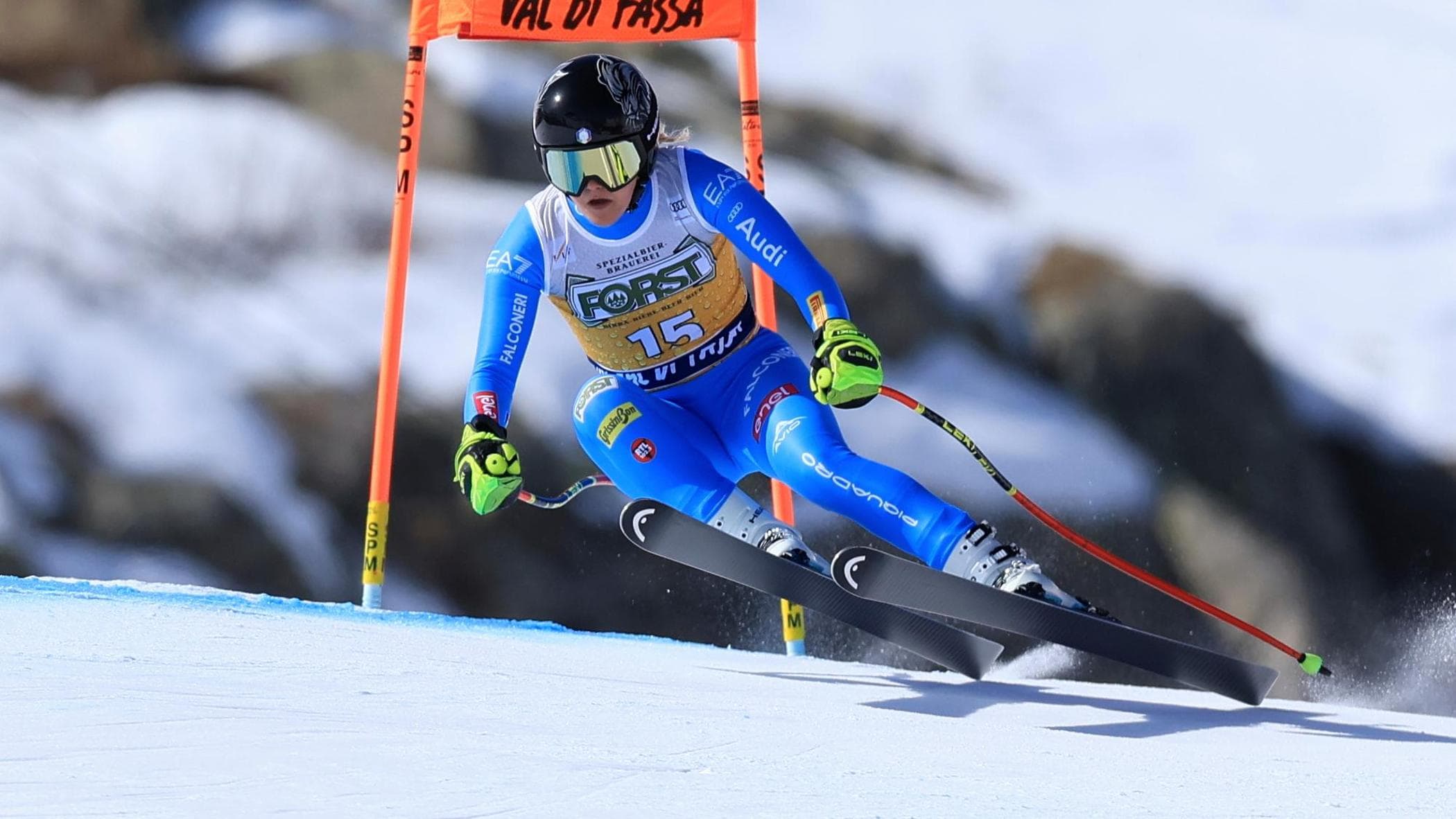 Sci, discesa libera Val di Fassa in diretta: Pirovano al comando per un centesimo, Goggia indietro