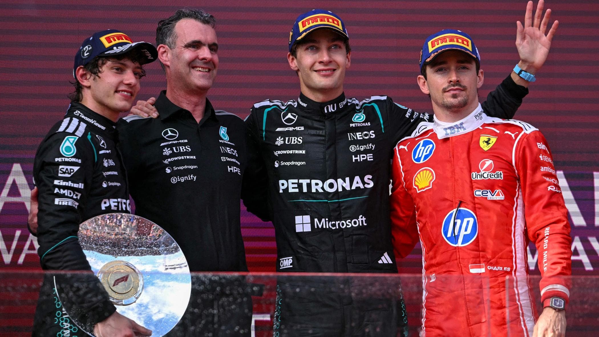 F1, Gp Australia: Russell vince davanti a Antonelli e alle Ferrari di Hamilton e Leclerc