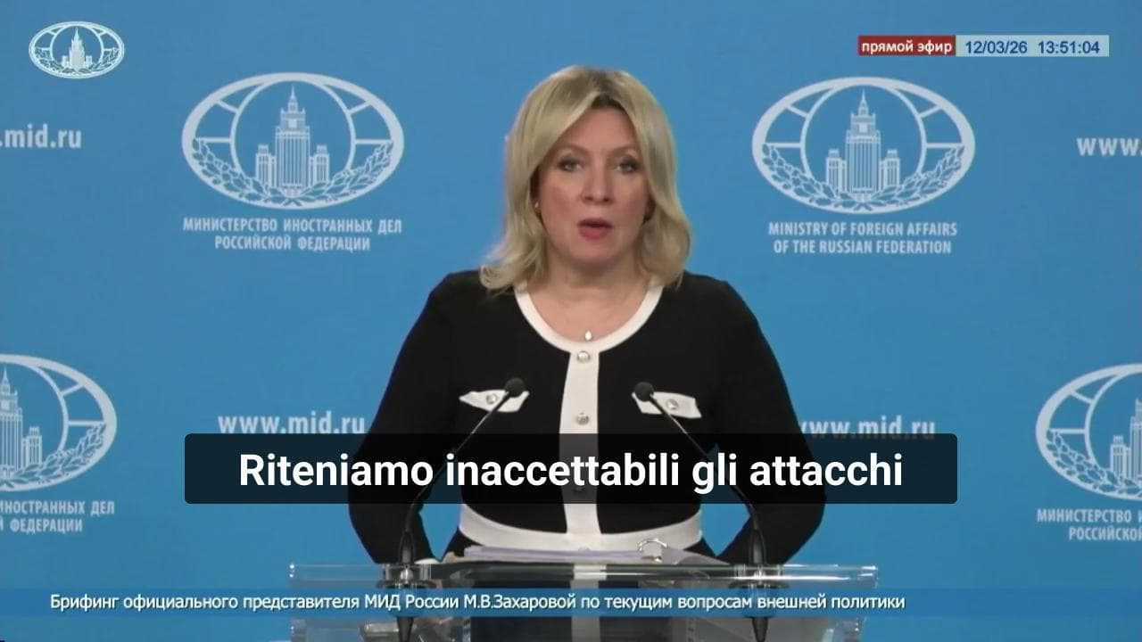 Mosca, la portavoce del Cremlino: "Inaccettabili attacchi Usa-Israele contro civili in Iran"