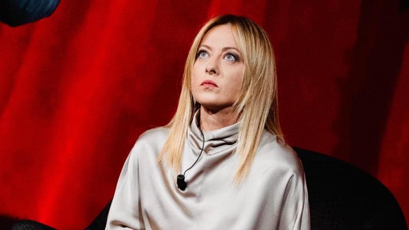 La premier Giorgia Meloni ospite della trasmissione di Rete4 "Quarta Repubblica"