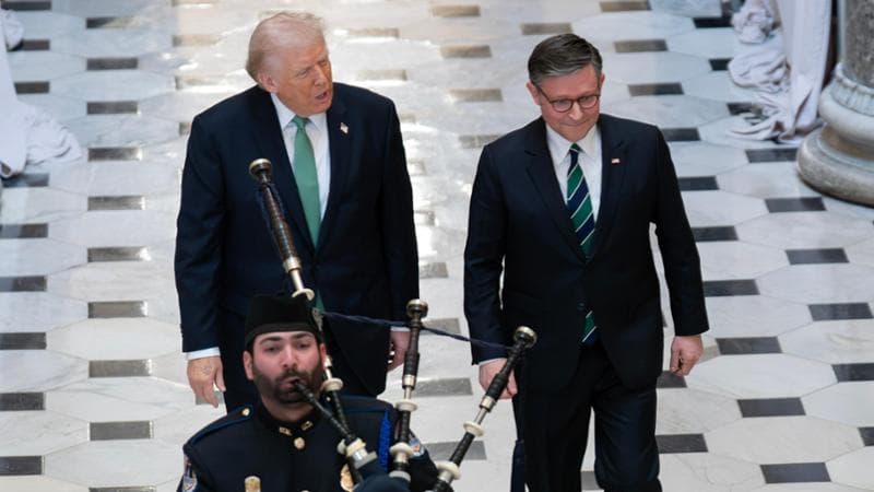 Donald Trump al Campidoglio degli Stati Uniti in occasione del giorno di San Patrizio