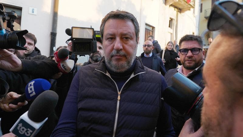 Matteo Salvini a Gemonio per la morte di Umberto Bossi&nbsp;
