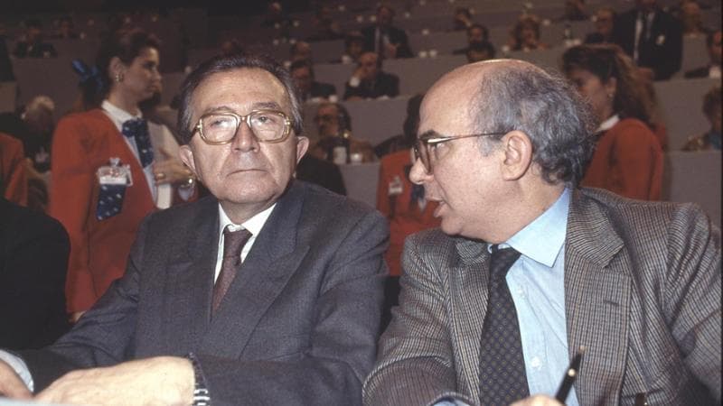 Giulio Andreotti con Paolo Cirino Pomicino
