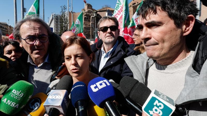 Roma, 28 marzo: Ilaria Salis con Angelo Bonelli e Nicola Fratoianni alla manifestazione No Kings