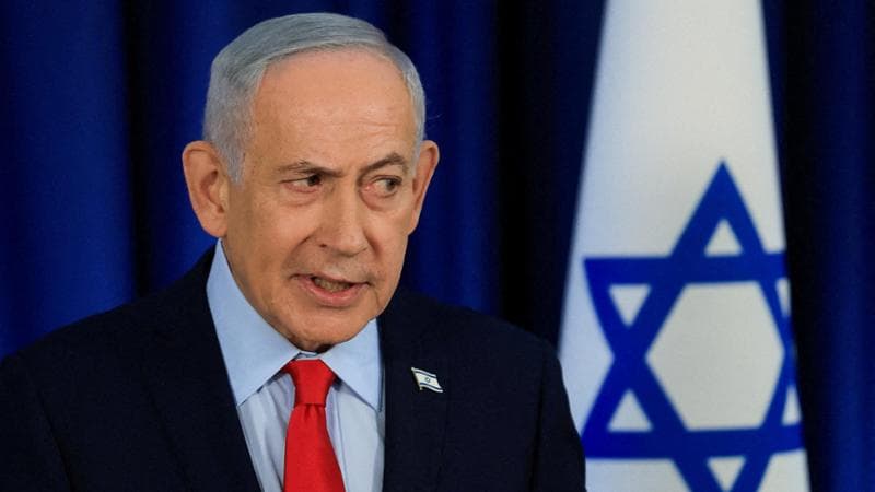 FILE PHOTO: Israeli Prime Minister Benjamin Netanyahu speaks during a press conference, amid the U.S.-Israel conflict with Iran, in Jerusalem, March 19, 2026. REUTERS/Ronen Zvulun/Pool     TPX IMAGES OF THE DAY/File Photo