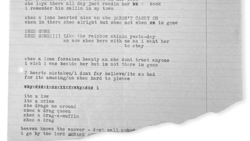 La bozza della canzone di Bob Dylan &nbsp;I&rsquo;m Not There&nbsp;ora ritrovata&nbsp;
