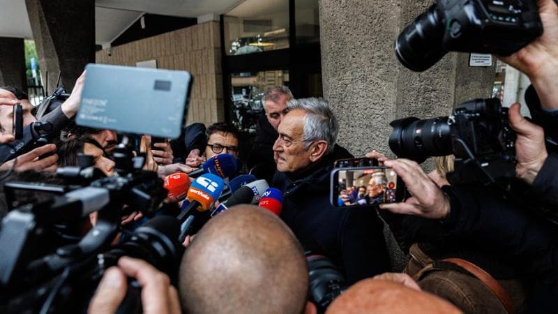 Roma, 2 aprile: Gabriele Gravina dopo le dimissioni da presidente della Figc
