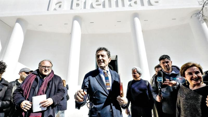 19/03/2026 Venezia. Presentazione del Padiglione Centrale ai Giardini della Biennale completamente riqualificato. Il presidente della Biennale Pietrangelo Buttafuoco