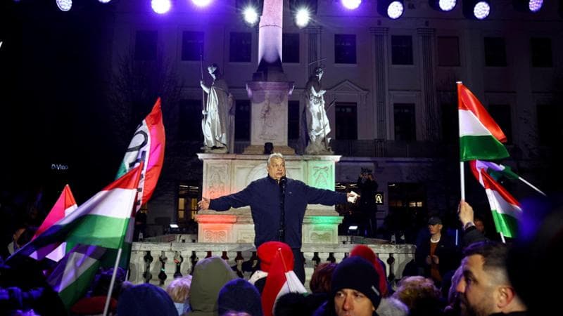 Gyor (Ungheria), 27 marzo: il premier Viktor Orbán durante la campagna elettorale
