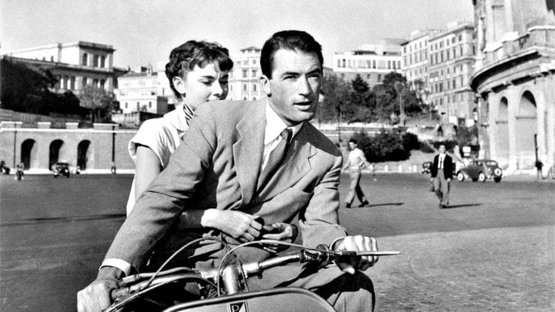 Audrey Hepburn con Gregory Peck in Vacanze romane
