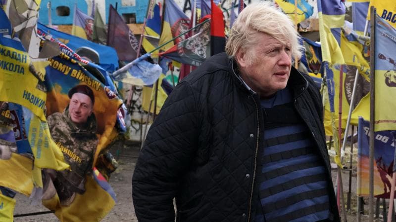 Boris Johnson in Ucraina nel febbraio scorso