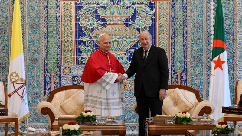 Papa Leone con il presidente algerino Abdelmadjid Tebboune