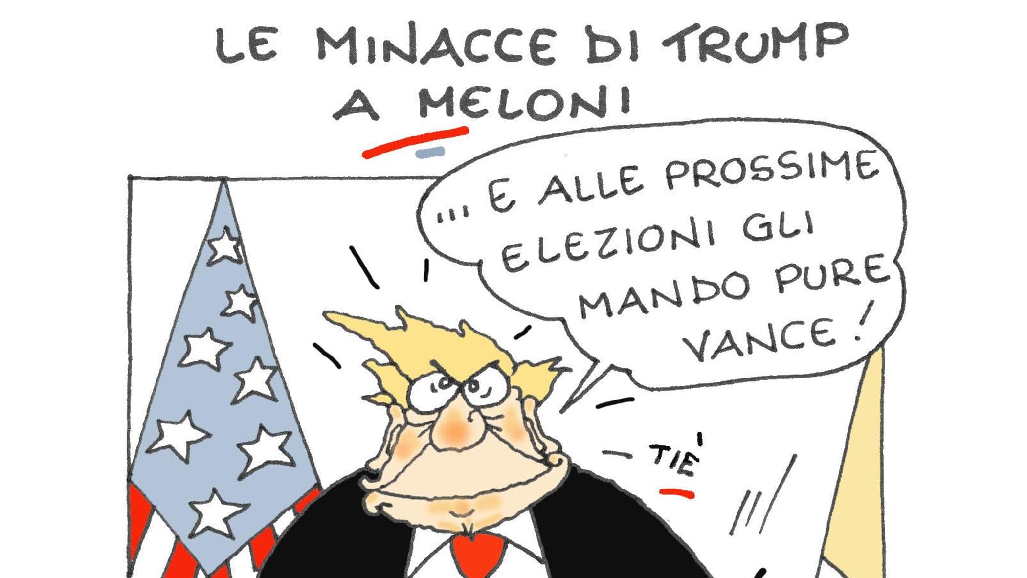 Le minacce di Trump viste da Ellekappa