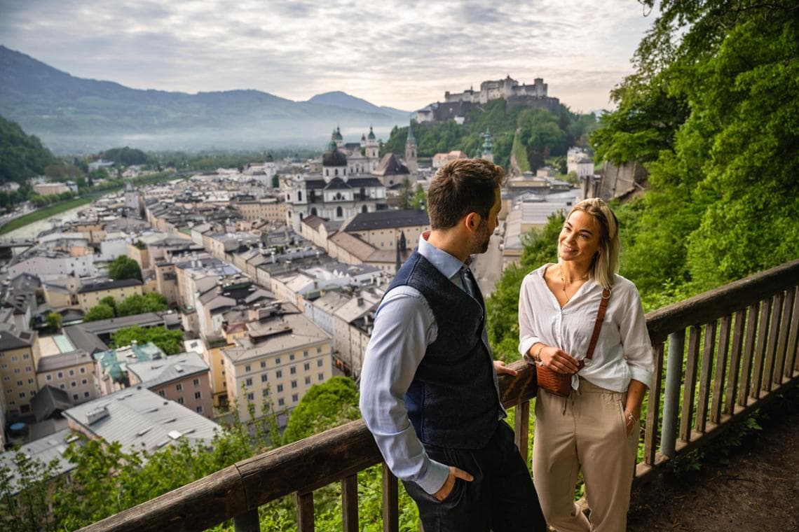 Vista di Salisburgo dal Moenchsberg ©Tourismus Salzburg GmbH-MarkusKohlmayr