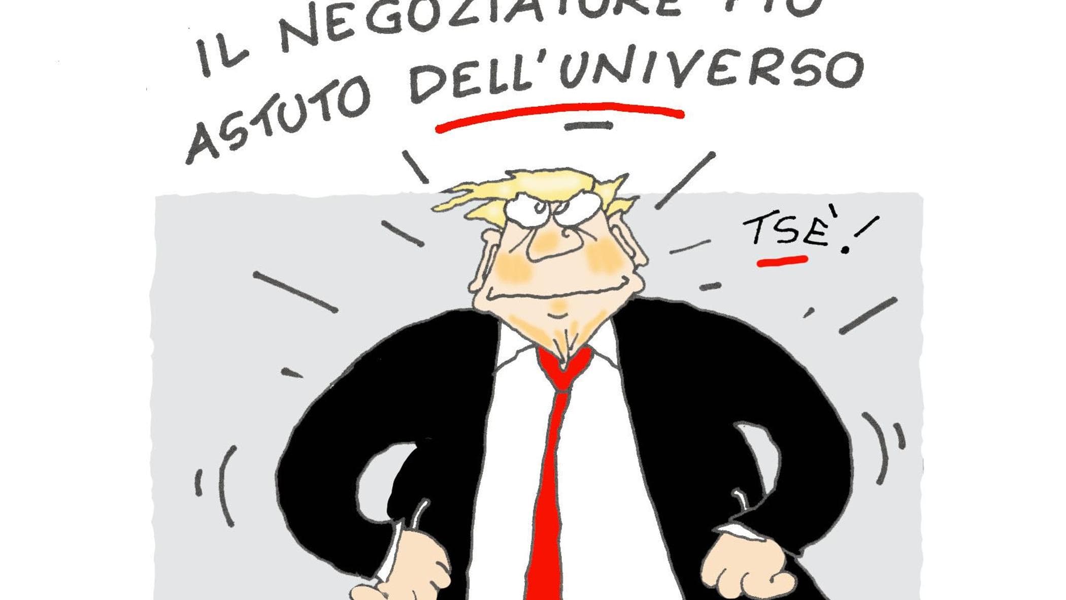 I negoziati di Trump: la vignetta di Ellekappa
