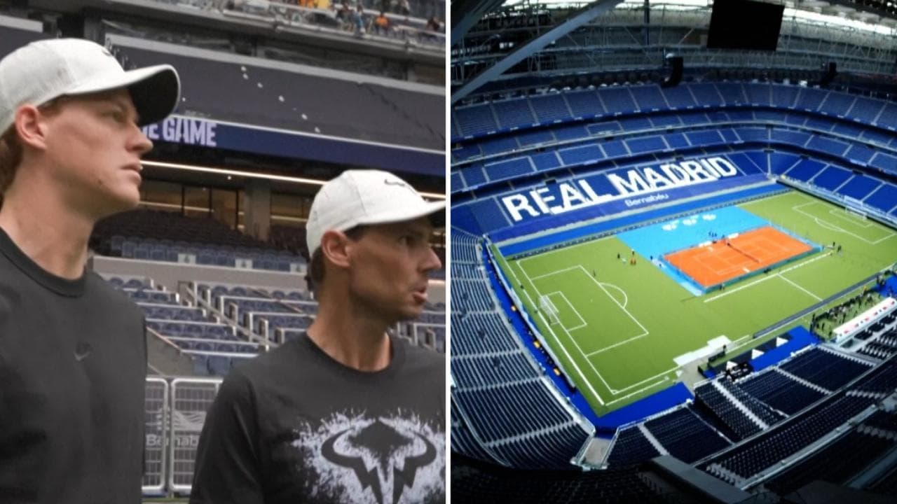 Madrid, il Santiago Bernabeu cambia pelle e diventa un campo da tennis: il "test" di Nadal e Sinner