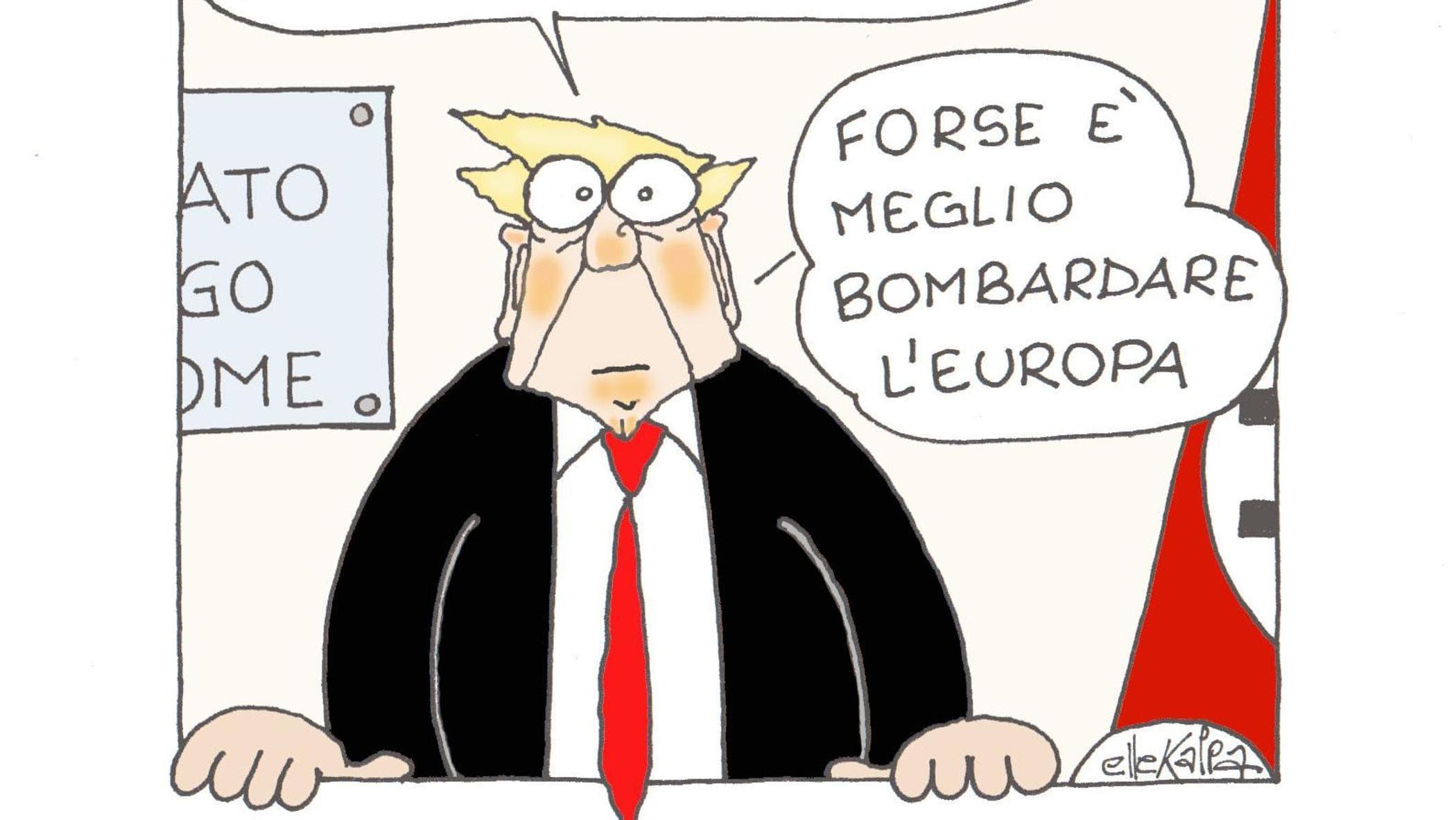 Trump e la crisi in Medio Oriente: la vignetta di Ellekappa