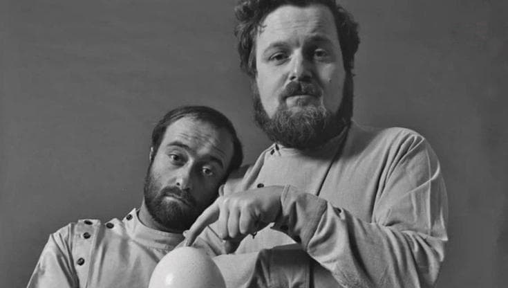 Sergio Bardotti (a destra) con Lucio Dalla