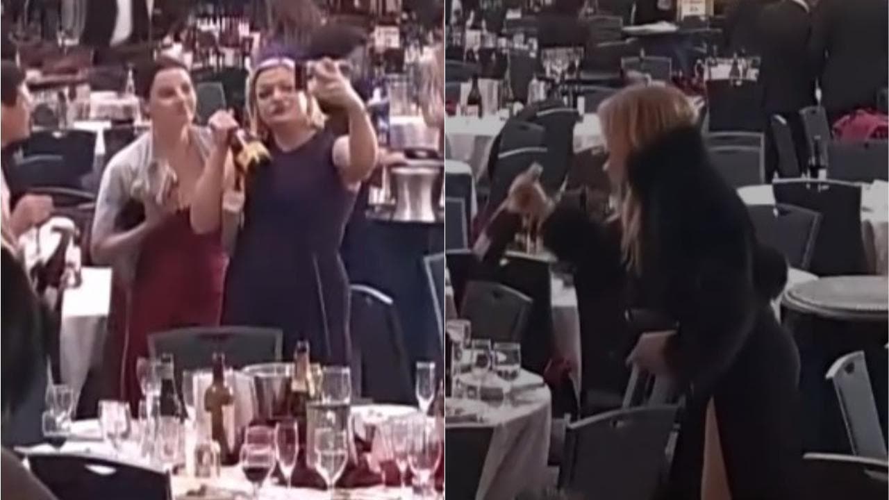 Dopo gli spari alla cena di Trump c'è chi si fa selfie con lo champagne e chi porta via le bottiglie
