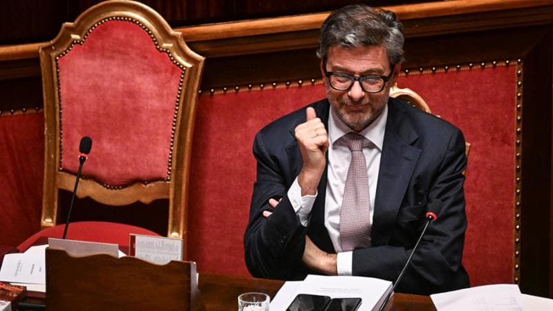 Il ministro Giancarlo Giorgetti al Senato