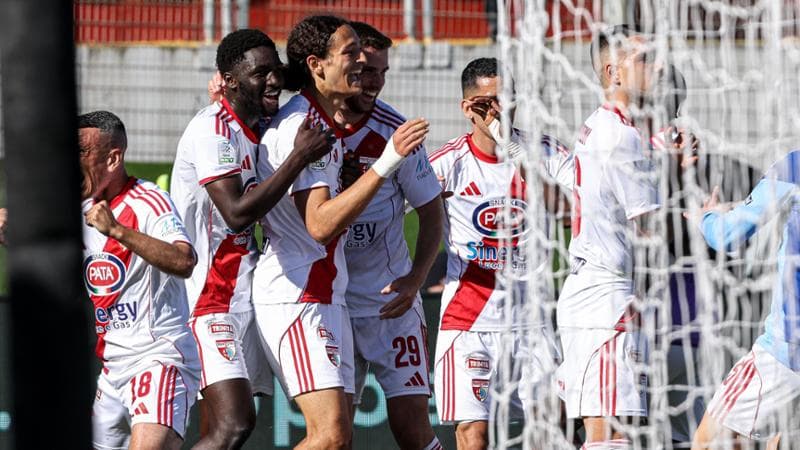 Mantova-Monza, Benaissa esulta dopo il gol