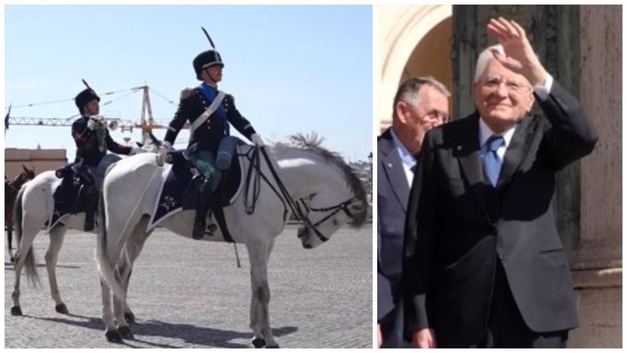 Cavalli, uniformi e applausi: Mattarella assiste al cambio della guardia al Quirinale