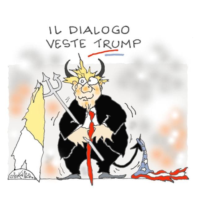 Anteprima: I negoziati di Trump nella vignetta di Ellekappa