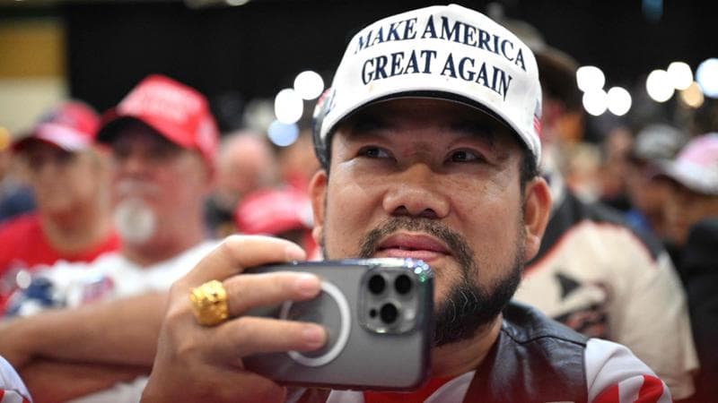 The Villages (Florida), 1 maggio: un sostenitore di Donald Trump