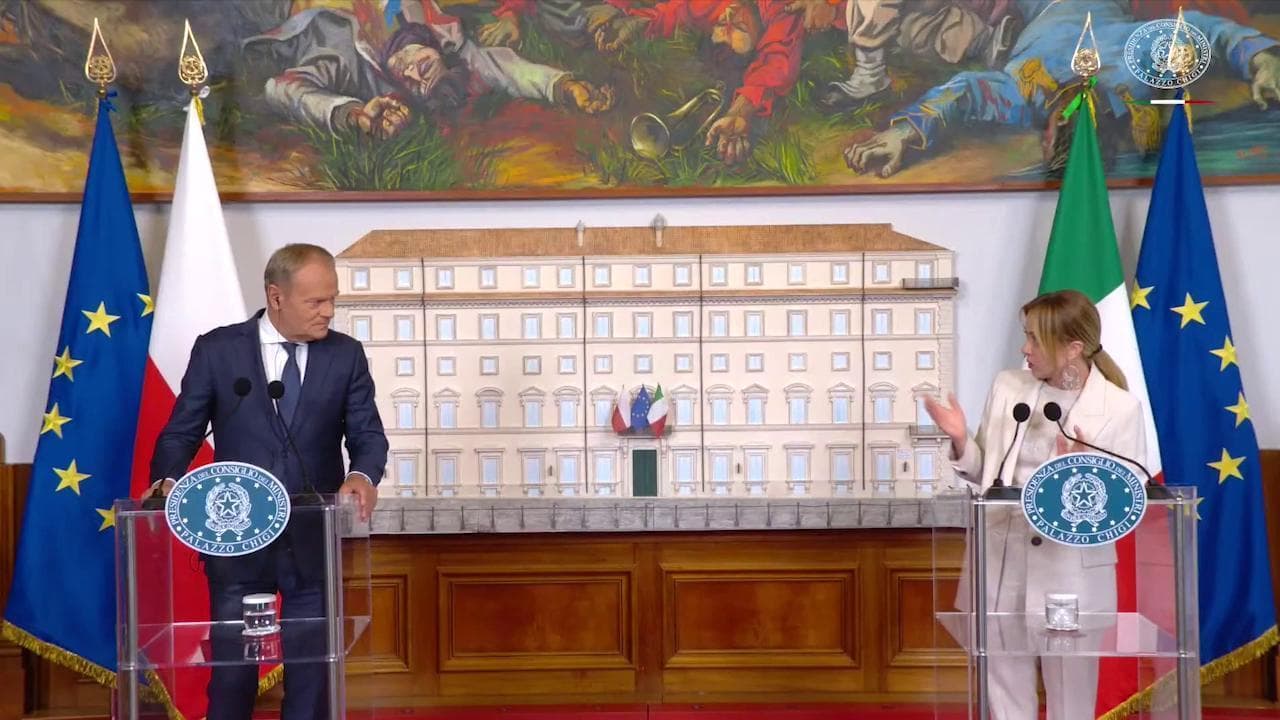 Meloni ringrazia il polacco Tusk: "Uniti dalla lotta ai dazi interni e all'immigrazione illegale"