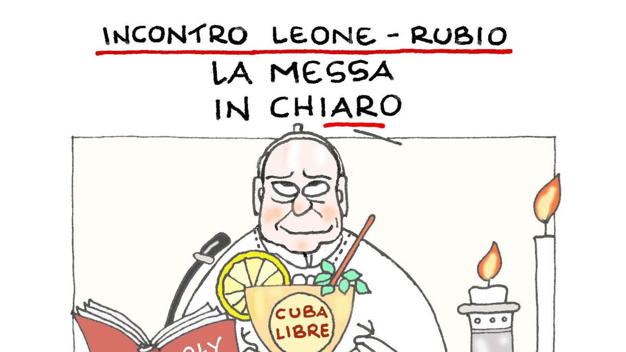L’incontro tra Rubio e il Papa: la vignetta di Ellekappa