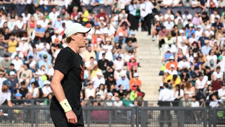 Sinner in allenamento a Roma