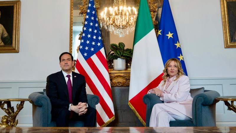 Roma, 8 maggio: Marco Rubio e Giorgia Meloni