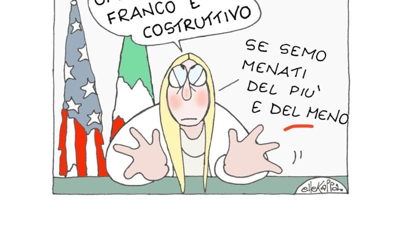 Anteprima: L’incontro tra Rubio e Meloni nella vignetta di Ellekappa