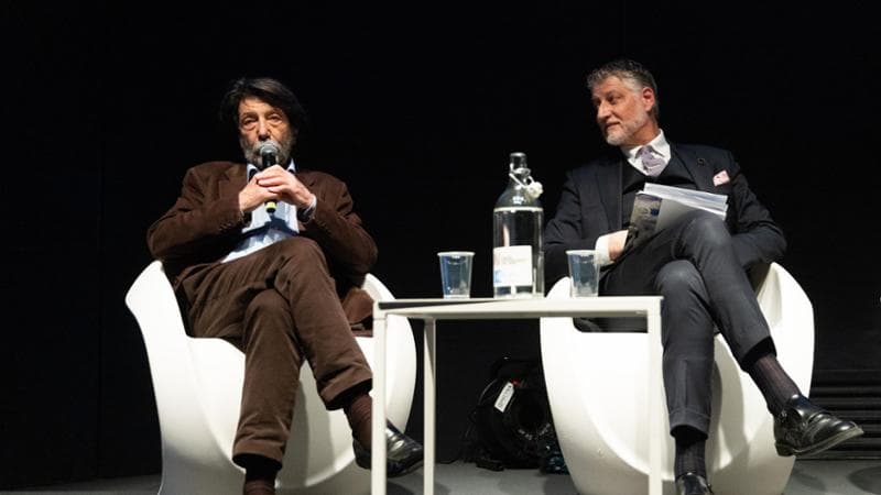 Alessandro Giuli con Massimo Cacciari