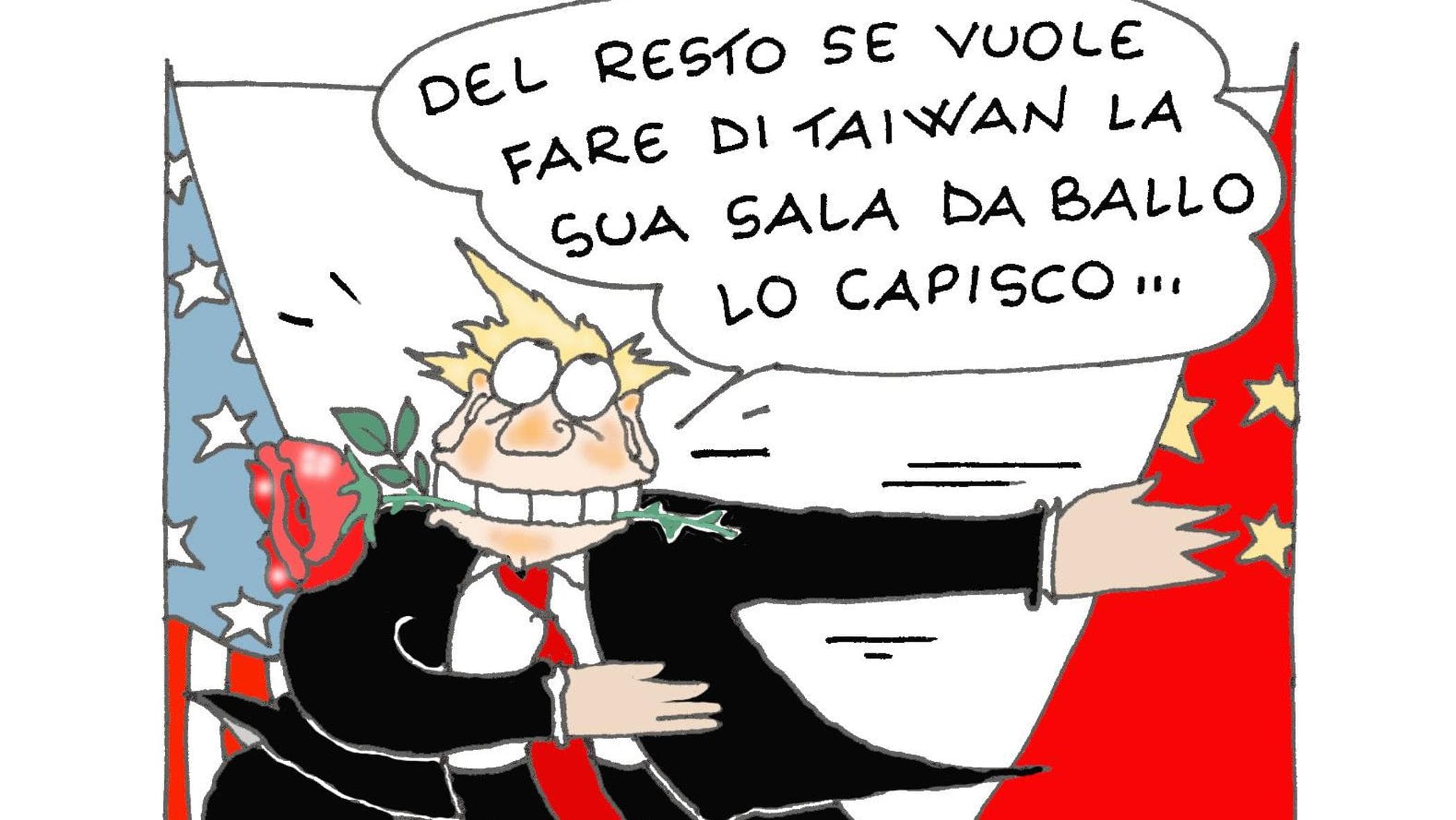 Trump e la difesa di Taiwan: la vignetta di Ellekappa