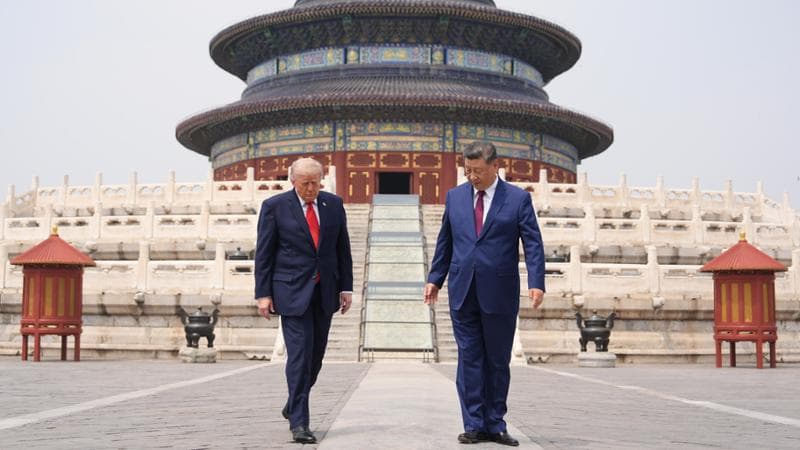 Pechino, 14 maggio: Donald Trump e Xi Jinping