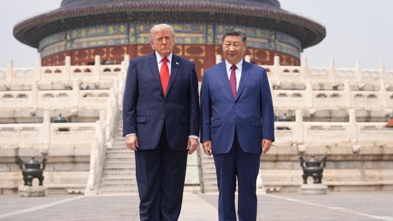 Pechino, 14 maggio: Donald Trump e Xi Jinping