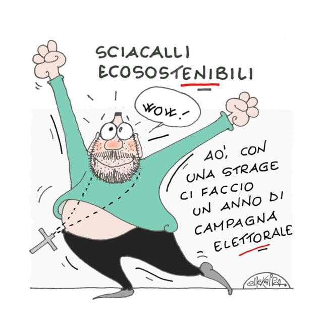 Anteprima: Salvini e l’attentato di Modena: la vignetta di Ellekappa