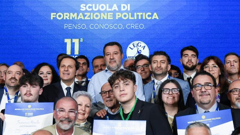 Matteo Salvini alla scuola di formazione politica della Lega